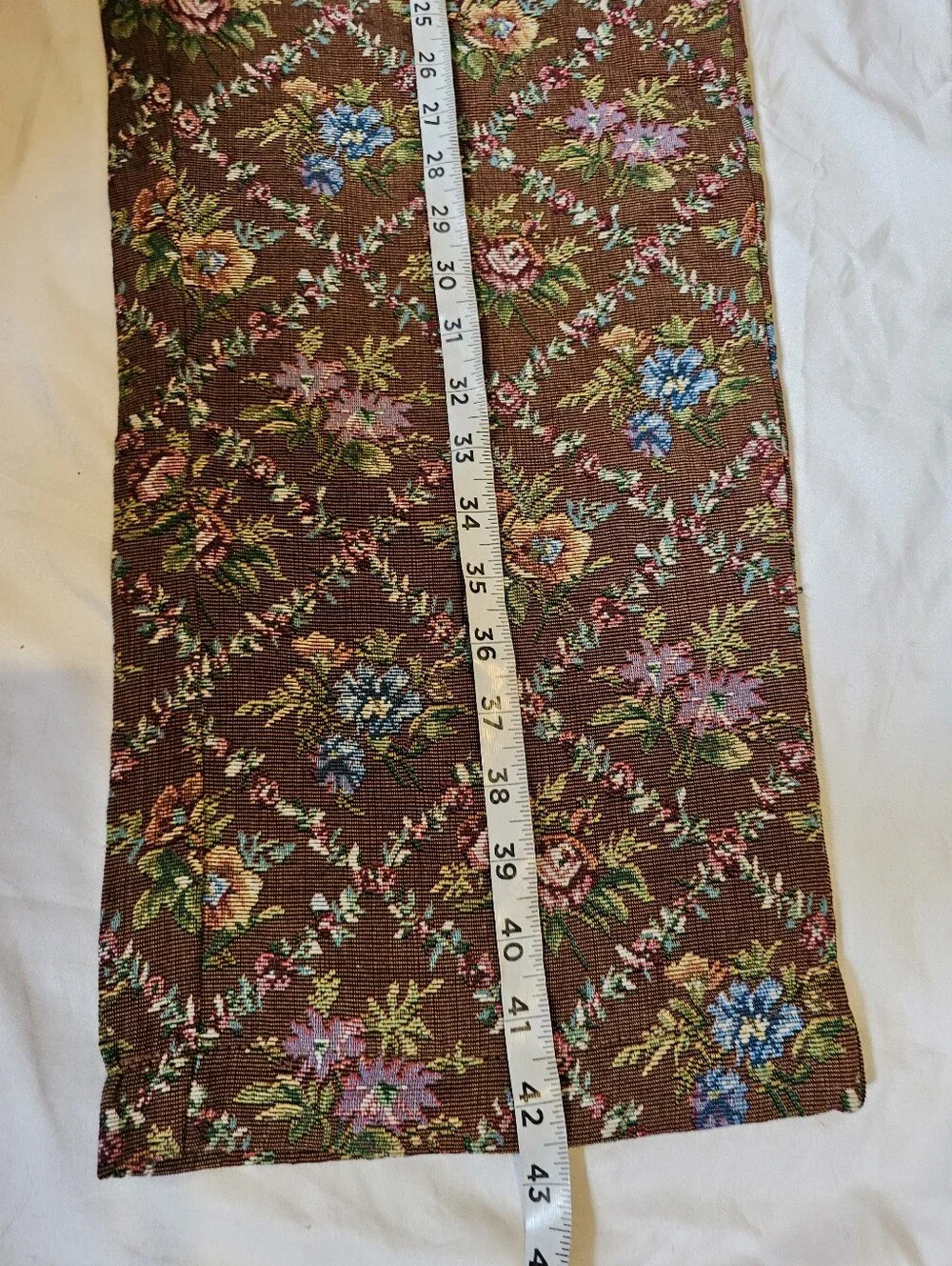 boohooMAN Men’s Floral Tapestry Trousers Chocolate Brown Size 34 NWT